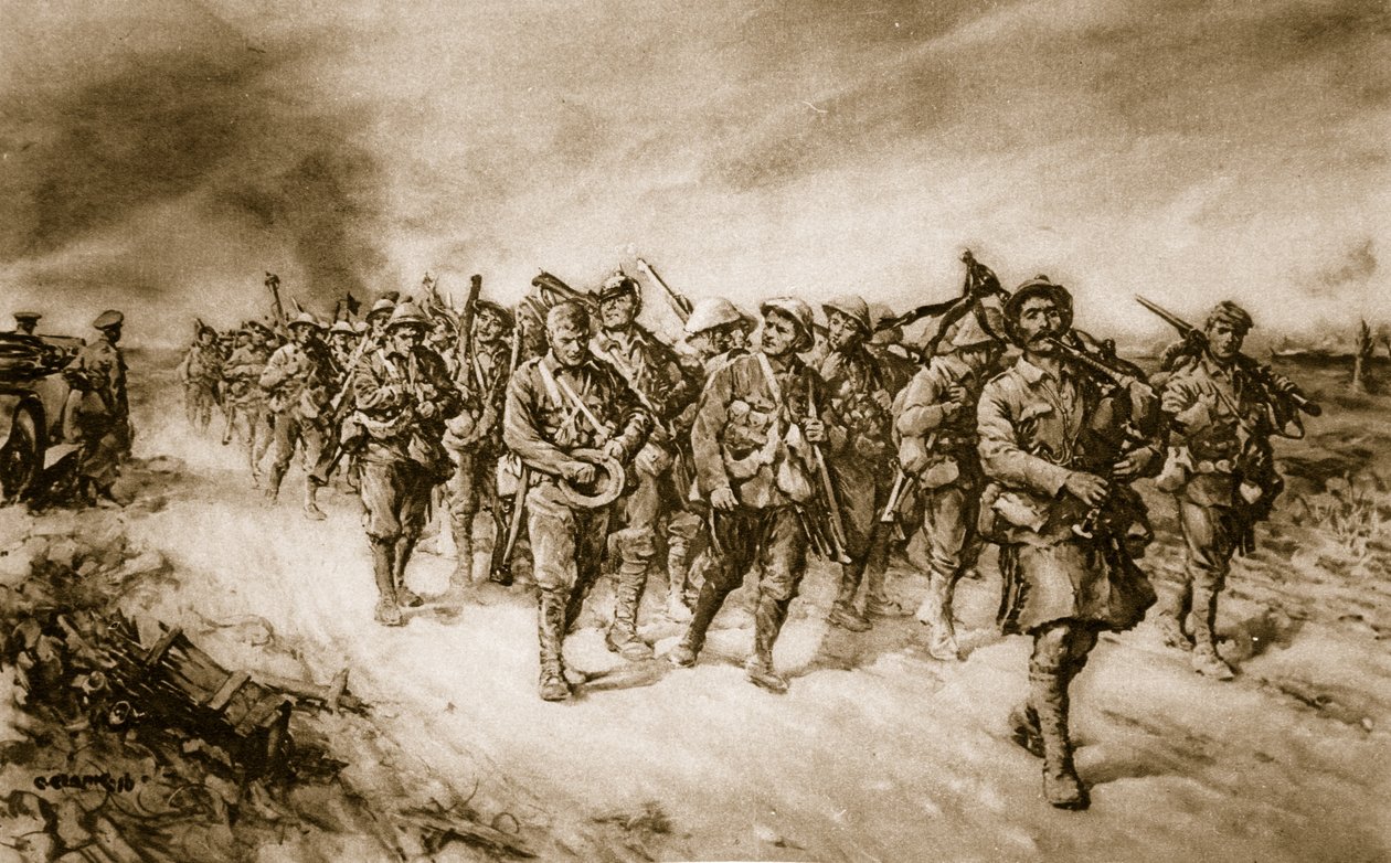 Dublins en Munsters keren terug van de Overwinning bij Ginch, 1914-19 door Christopher Clark