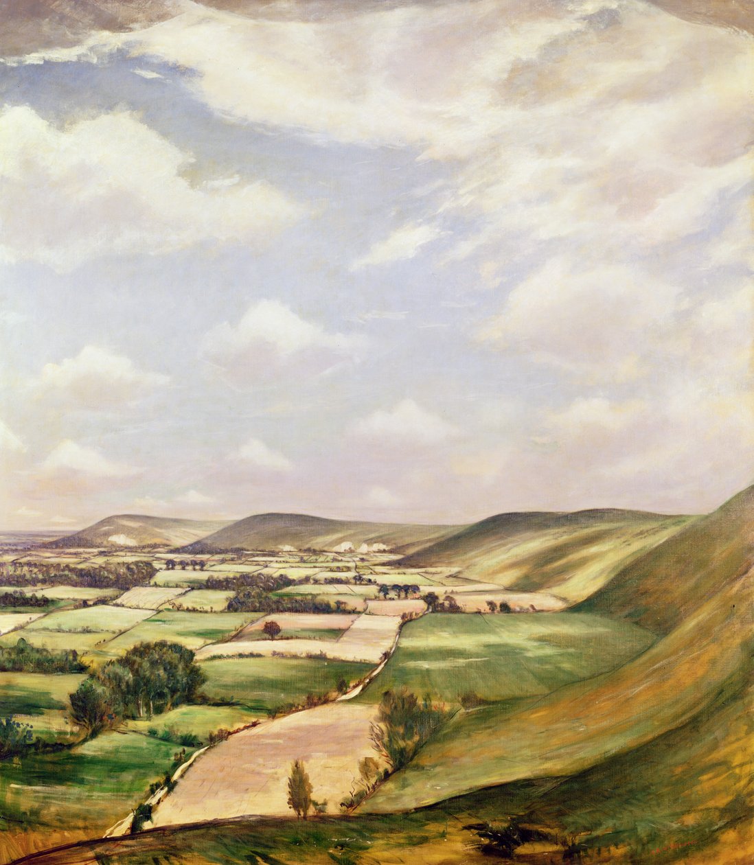 Sussex Landschap door Christopher Richard Wynne Nevinson