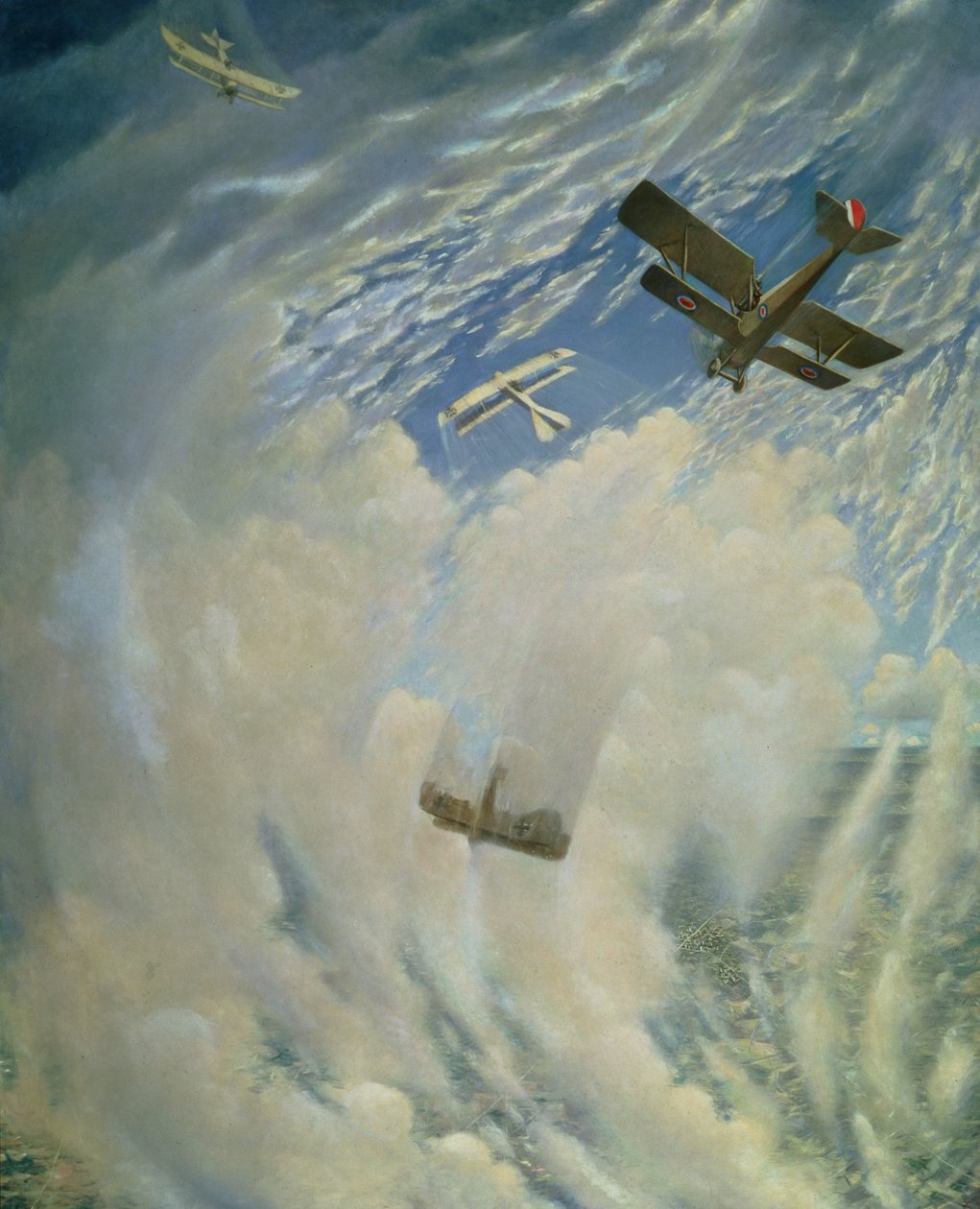 Oorlog in de lucht, 1918 door Christopher Richard Wynne Nevinson