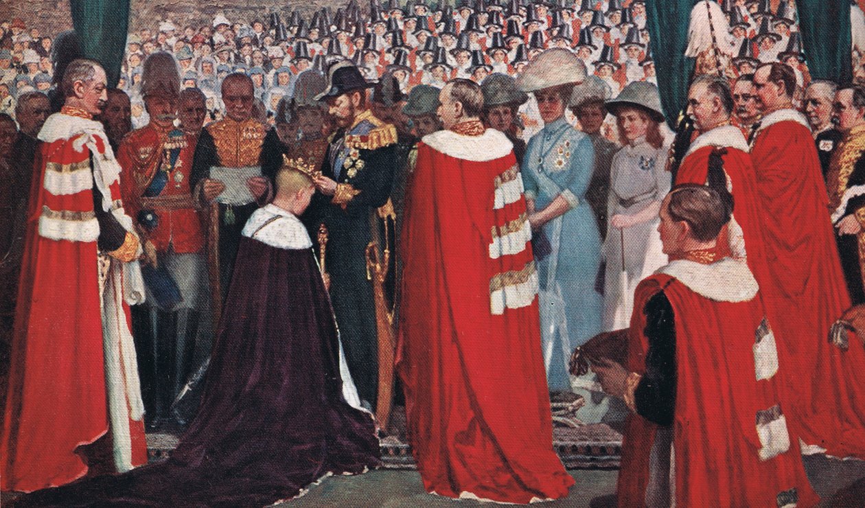 De investituur van de Prins van Wales, c.1915 door Christopher Williams