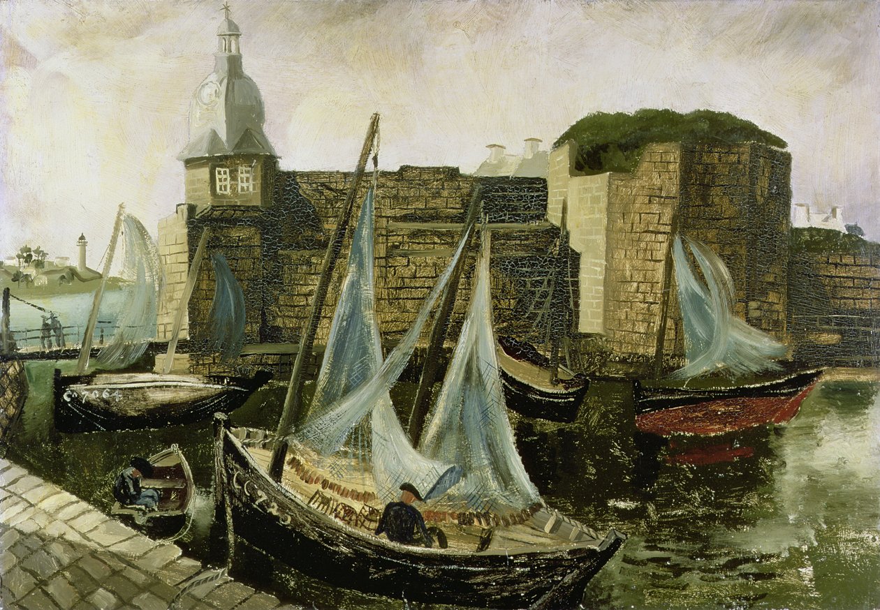 La Ville-Close, Concarneau, Bretagne, 1930 door Christopher Wood