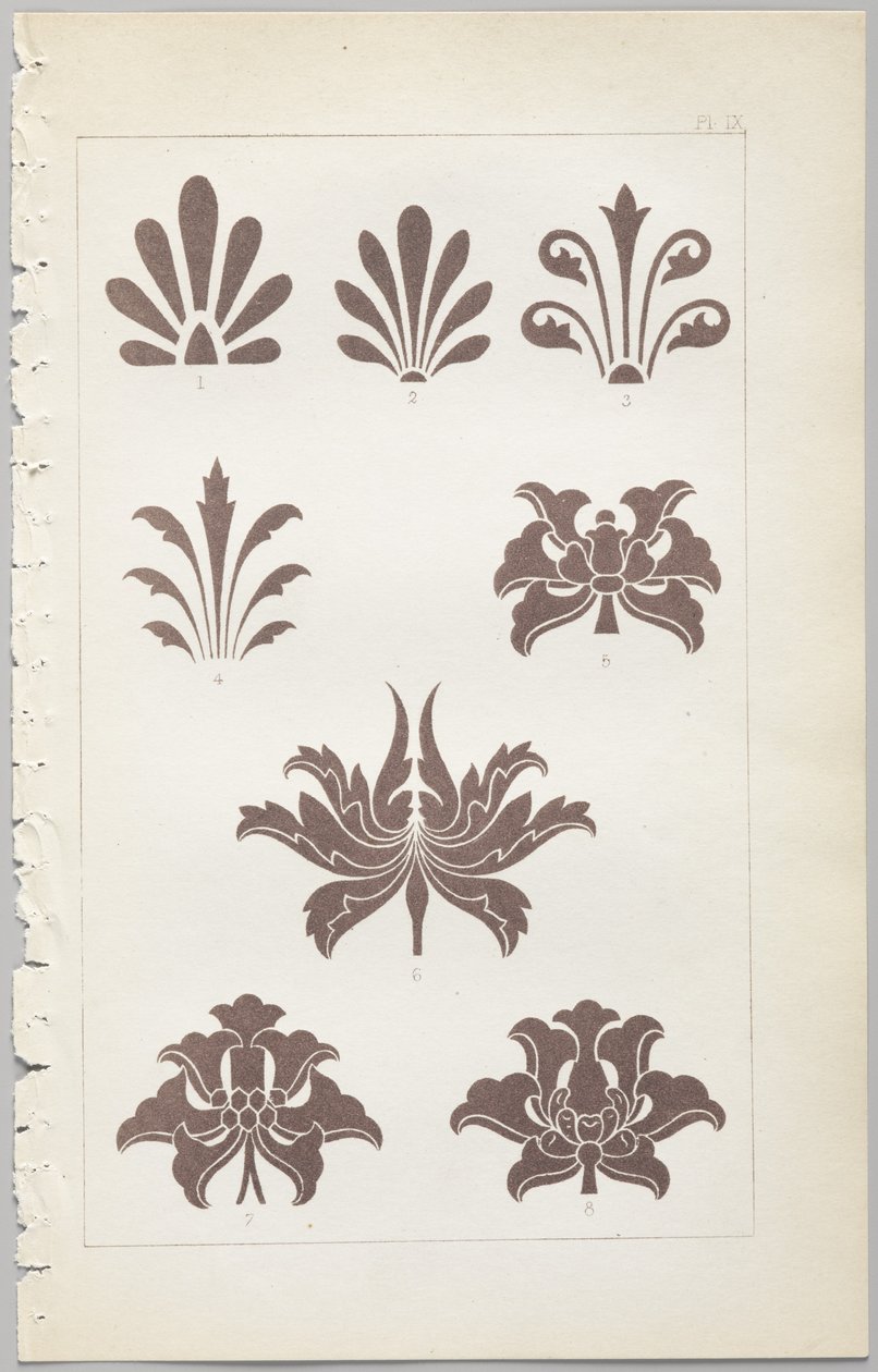 De kunst van decoratief ontwerp: met een bijlage, waarin de uren van de dag worden gegeven waarop bloemen opengaan, uitgegeven door Day & Son, Londen, 1862 door Christopher Dresser