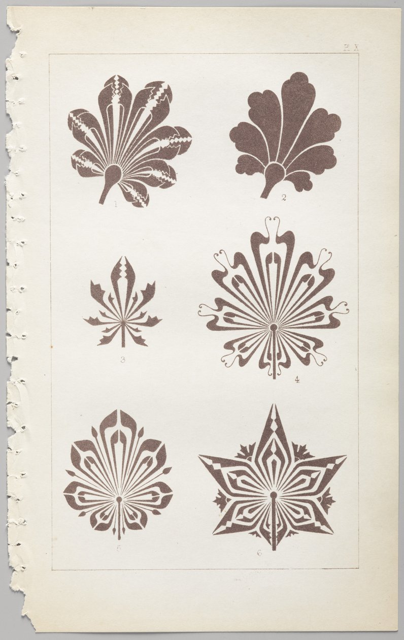 De kunst van decoratief ontwerp: met een bijlage, waarin de uren van de dag worden gegeven waarop bloemen opengaan, uitgegeven door Day & Son, Londen, 1862 door Christopher Dresser