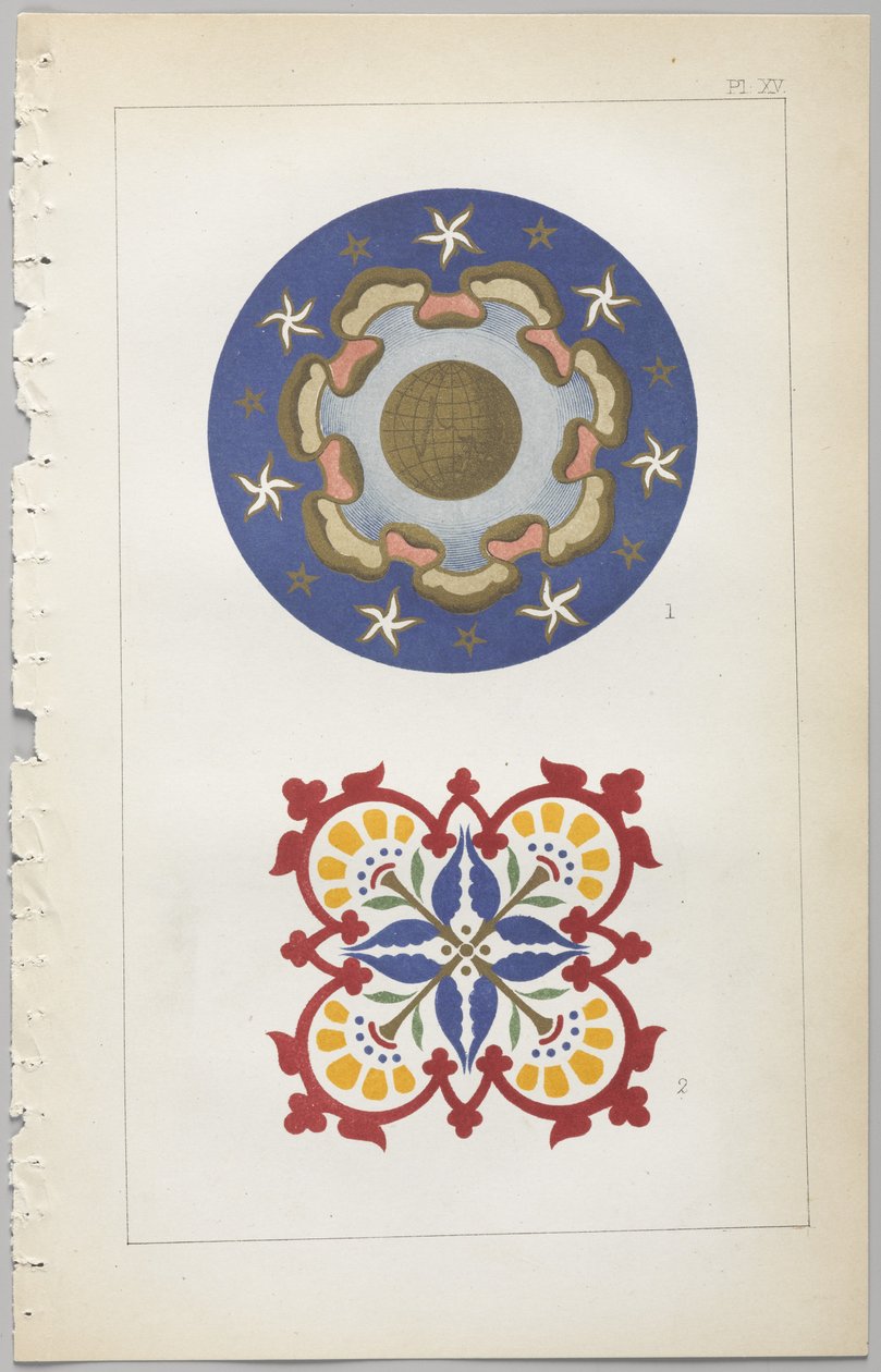 De kunst van decoratief ontwerp: met een bijlage, waarin de uren van de dag worden gegeven waarop bloemen opengaan, uitgegeven door Day & Son, Londen, 1862 door Christopher Dresser