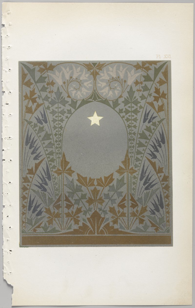 De kunst van decoratief ontwerp: met een bijlage, waarin de uren van de dag worden gegeven waarop bloemen opengaan, uitgegeven door Day & Son, Londen, 1862 door Christopher Dresser