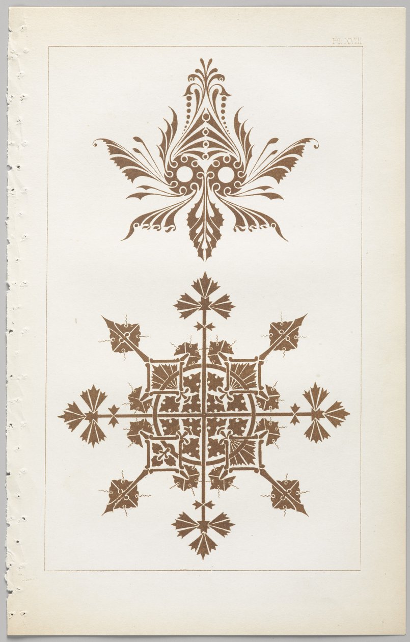De kunst van decoratief ontwerp: met een bijlage, waarin de uren van de dag worden gegeven waarop bloemen opengaan, uitgegeven door Day & Son, Londen, 1862 door Christopher Dresser
