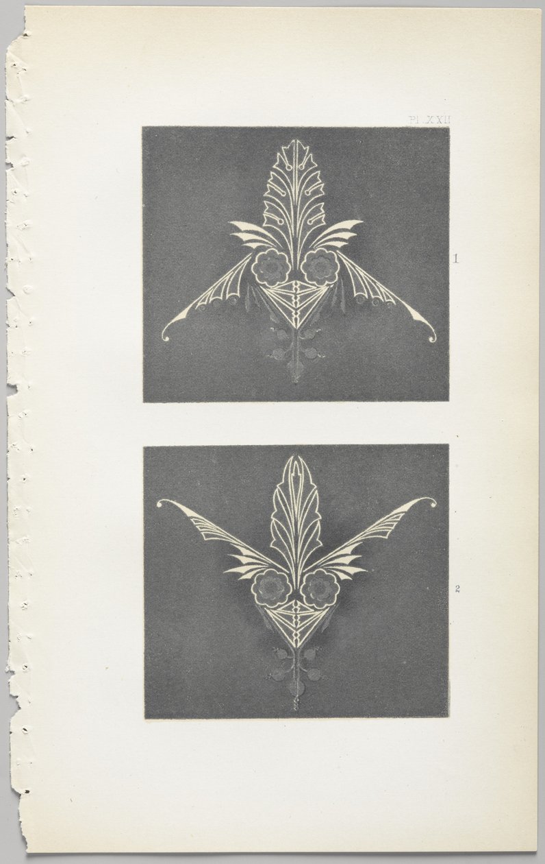 De kunst van decoratief ontwerp: met een bijlage, waarin de uren van de dag worden gegeven waarop bloemen opengaan, uitgegeven door Day & Son, Londen, 1862 door Christopher Dresser