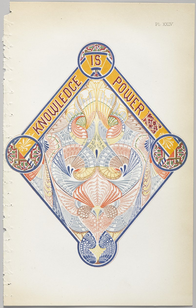 De kunst van decoratief ontwerp: met een bijlage, waarin de uren van de dag worden gegeven waarop bloemen opengaan, uitgegeven door Day & Son, Londen, 1862 door Christopher Dresser