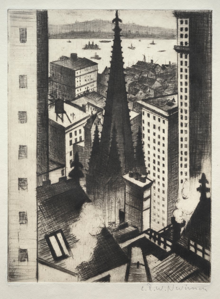 Tempel van New York door Christopher Richard Wynne Nevinson