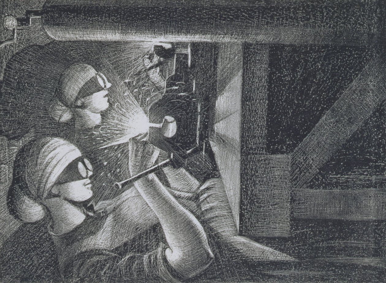 Acetyleenlassers, 1917 door Christopher Richard Wynne Nevinson