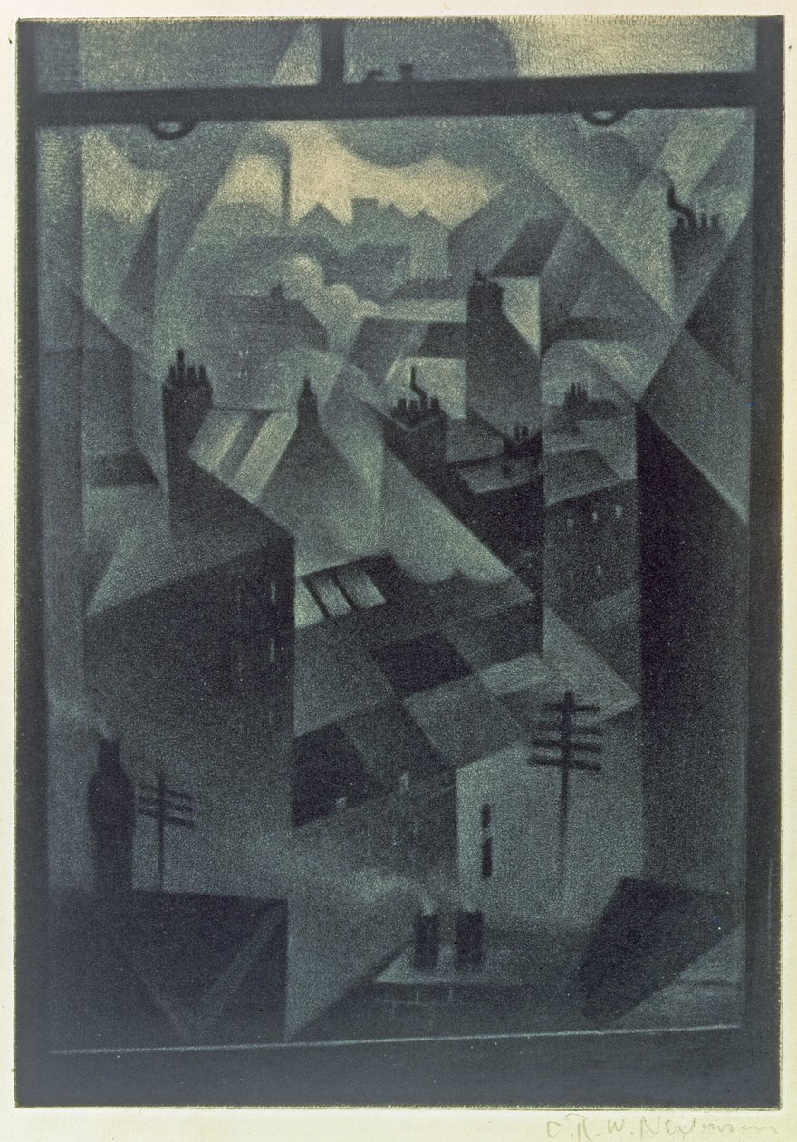 Vanuit een Kantoorraam door Christopher Richard Wynne Nevinson