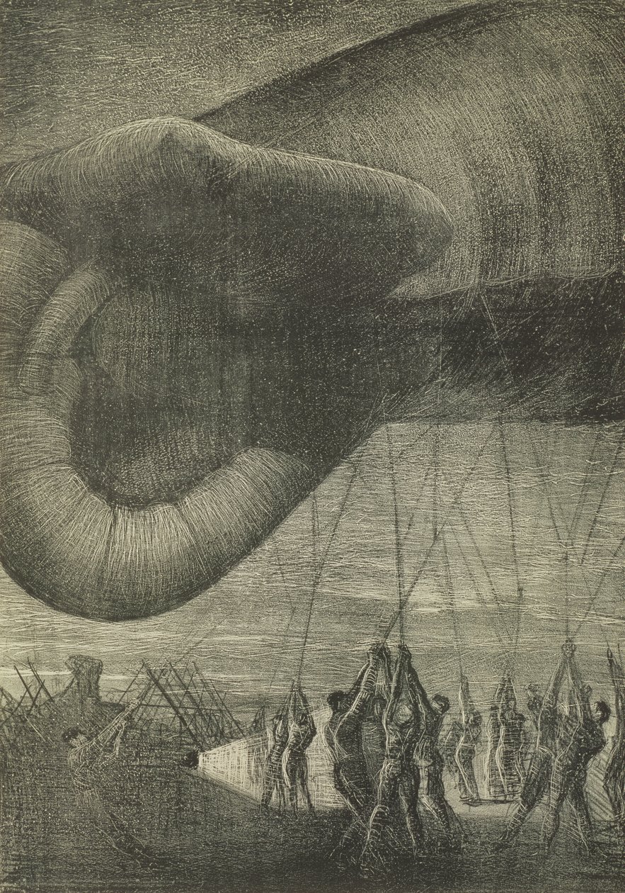 Het neerlaten van een observatieballon 