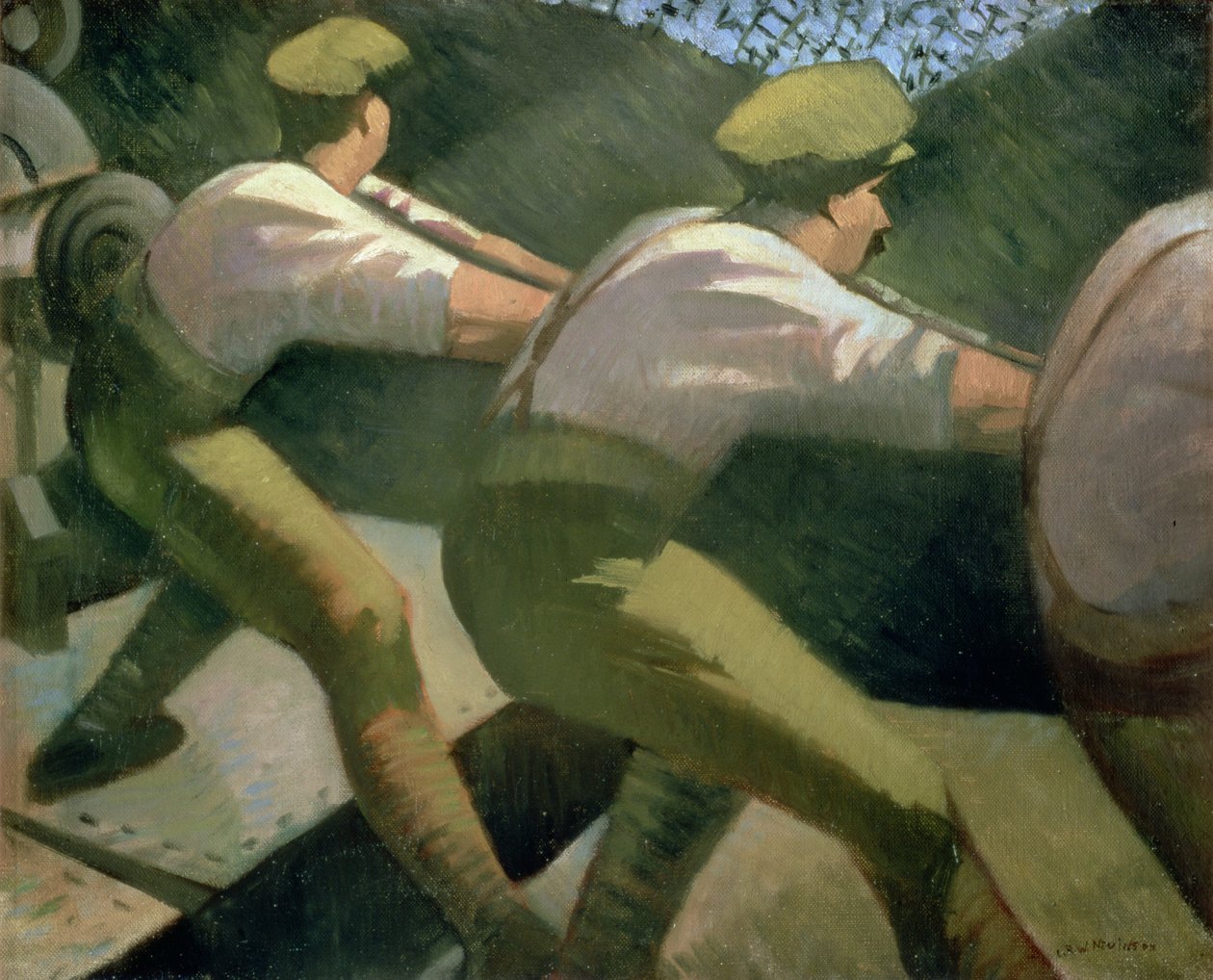 Een geweer laden in de loopgraven, 1918 door Christopher Richard Wynne Nevinson