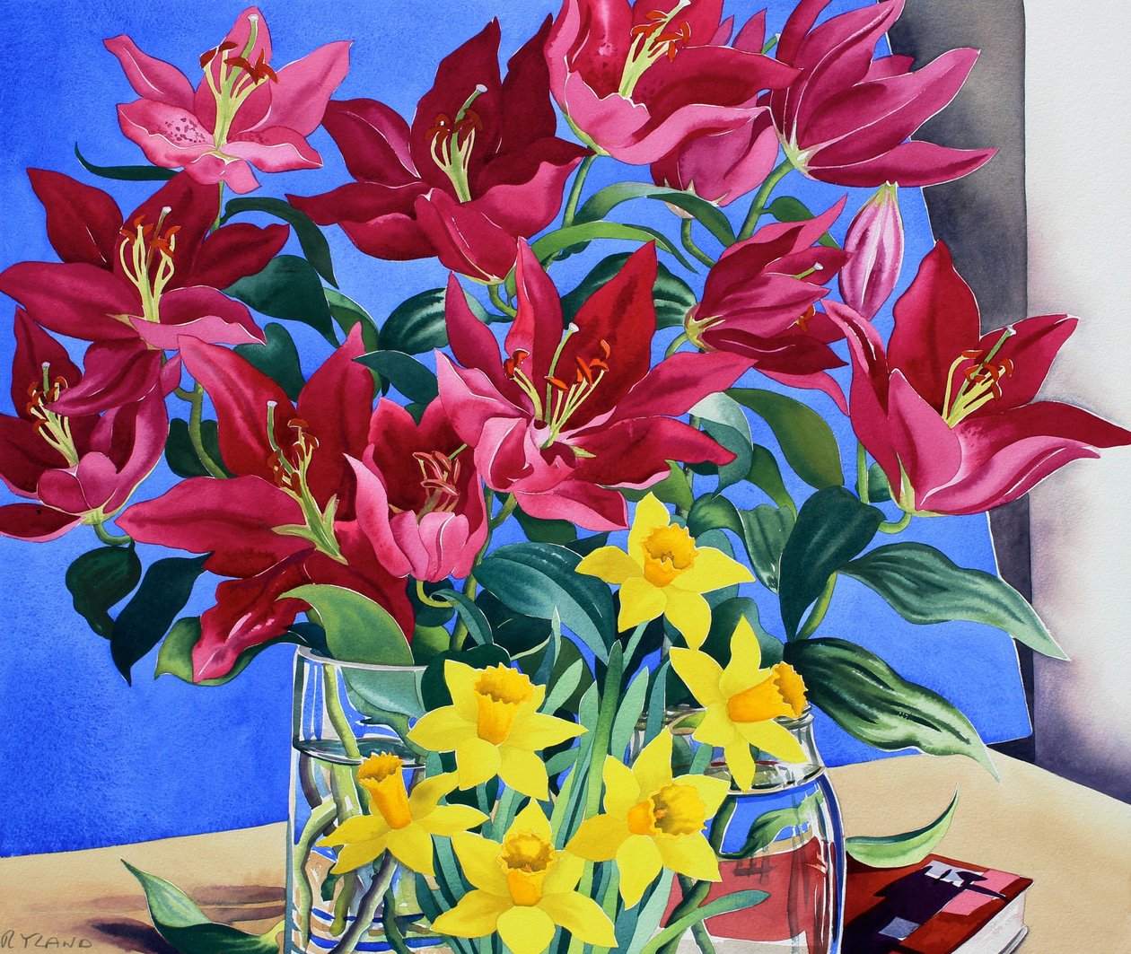Magenta Lelies en Narcissen door Christopher Ryland