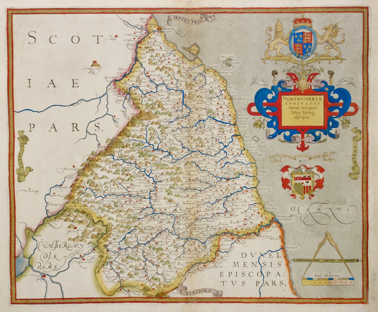 Kaart van Northumbria, uit 