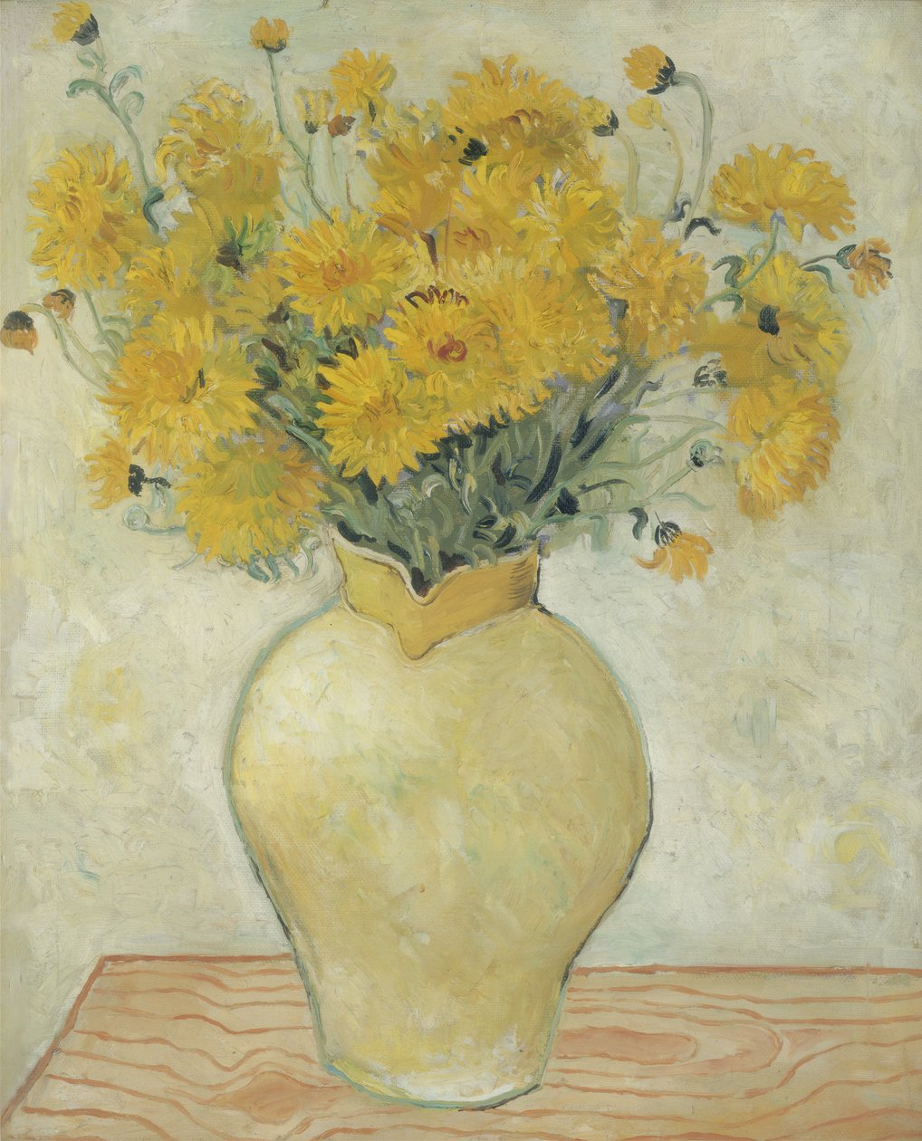 Gele Chrysanten, 1925 door Christopher Wood