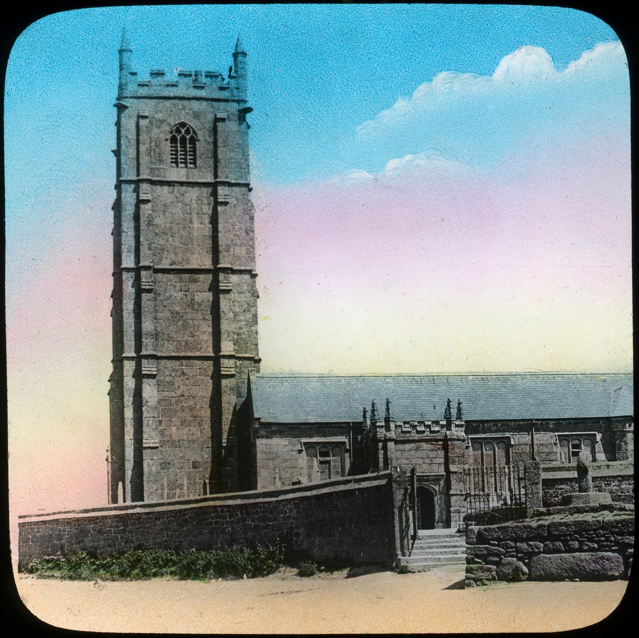St Buryan Kerk, Cornwall, eind 19e of begin 20e eeuw door Church Army Lantern Department