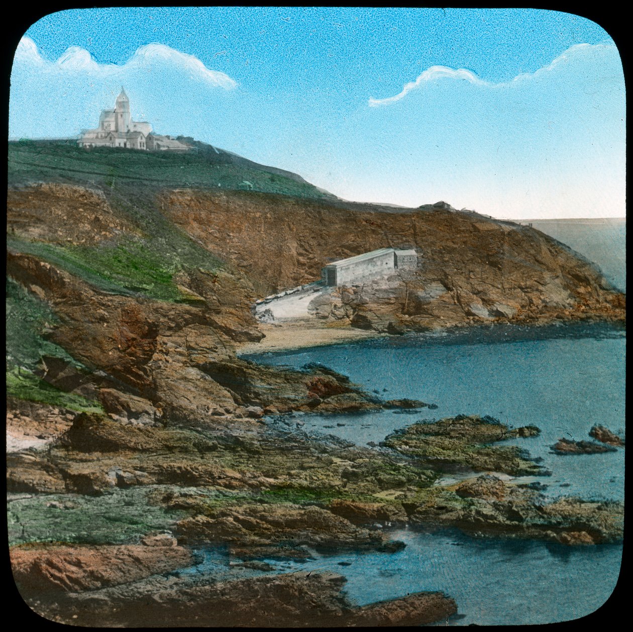 De Vuurtoren van Lizard, Cornwall, eind 19e of begin 20e eeuw door Church Army Lantern Department