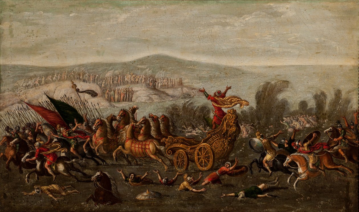 De Israëlieten steken de Rode Zee over door Juan de la Corte