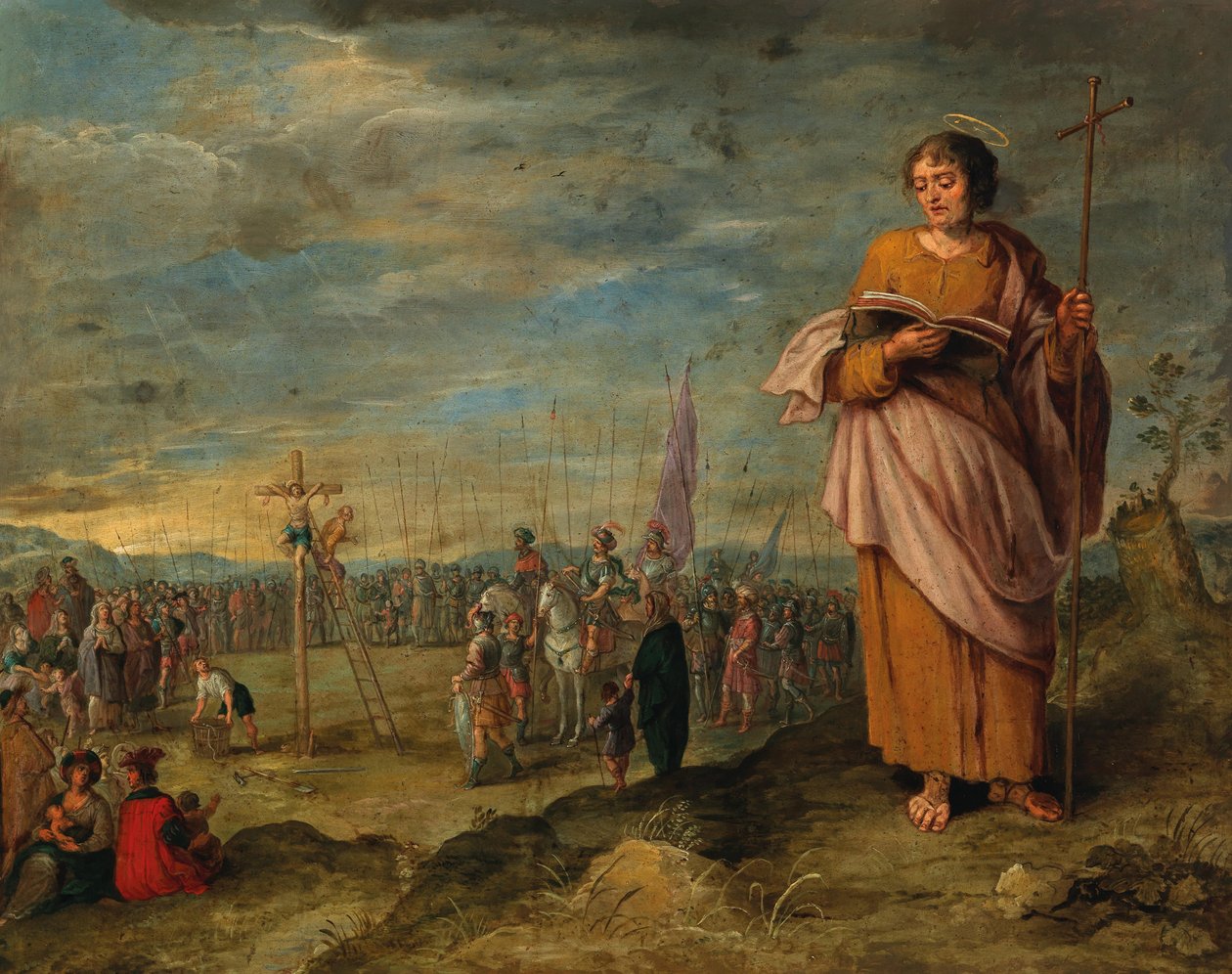 Frans Francken II (cirkel) Evangelist en Kruisiging van Christus door Circle of Frans Francken the Younger