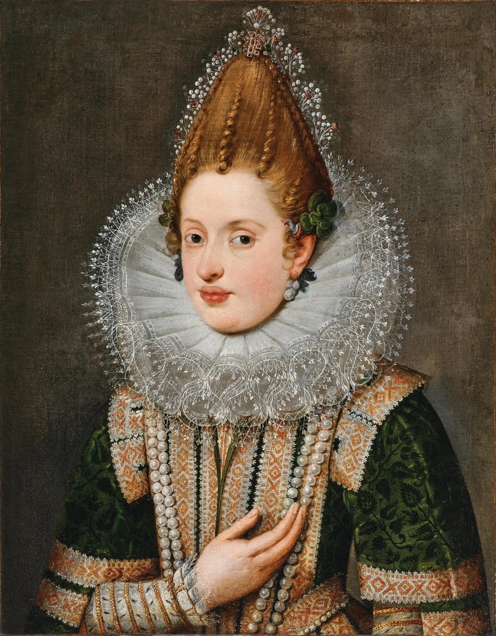 Portret van aartshertogin Anna van Tirol door Circle of Frans Pourbus the Younger