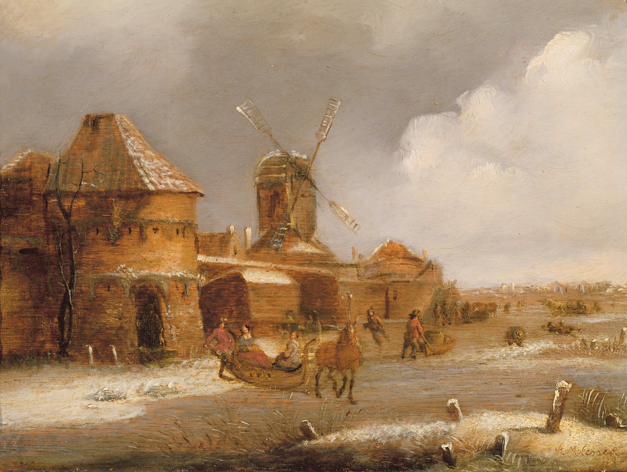 Winterscène door Claes Molenaer