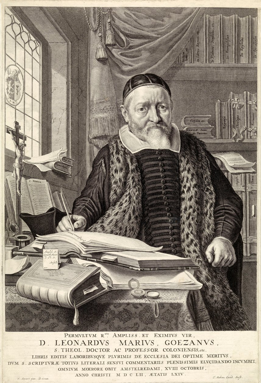 D. Leonardus Marius Goezanus, pub. 1654 gravure door Claes Corneliszoon Moeyaert