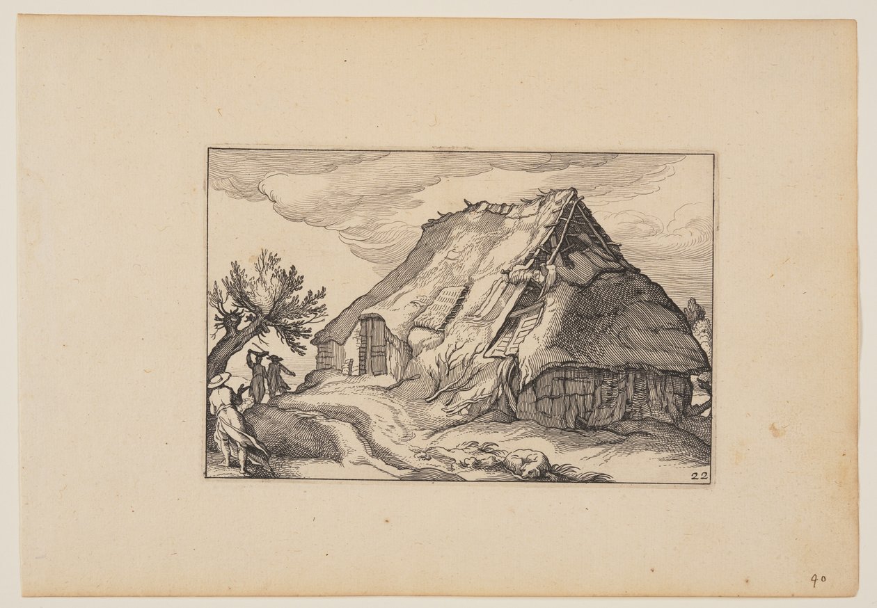 Een schuur, uit Landschappen (Verscheyden aerdige Lanthuysen...) door Claes Jansz. Visscher