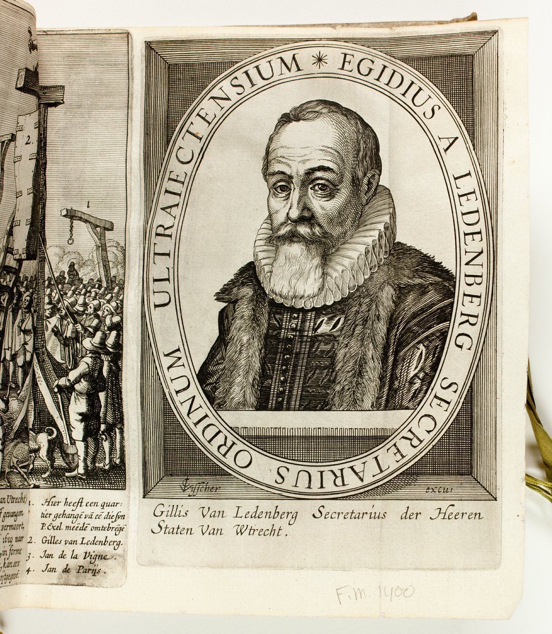 Een album met Nederlandse politieke prenten en pamfletten over Prins Maurits van Oranje en Johan van Oldenbarnevelt door Claes Jansz. Visscher II