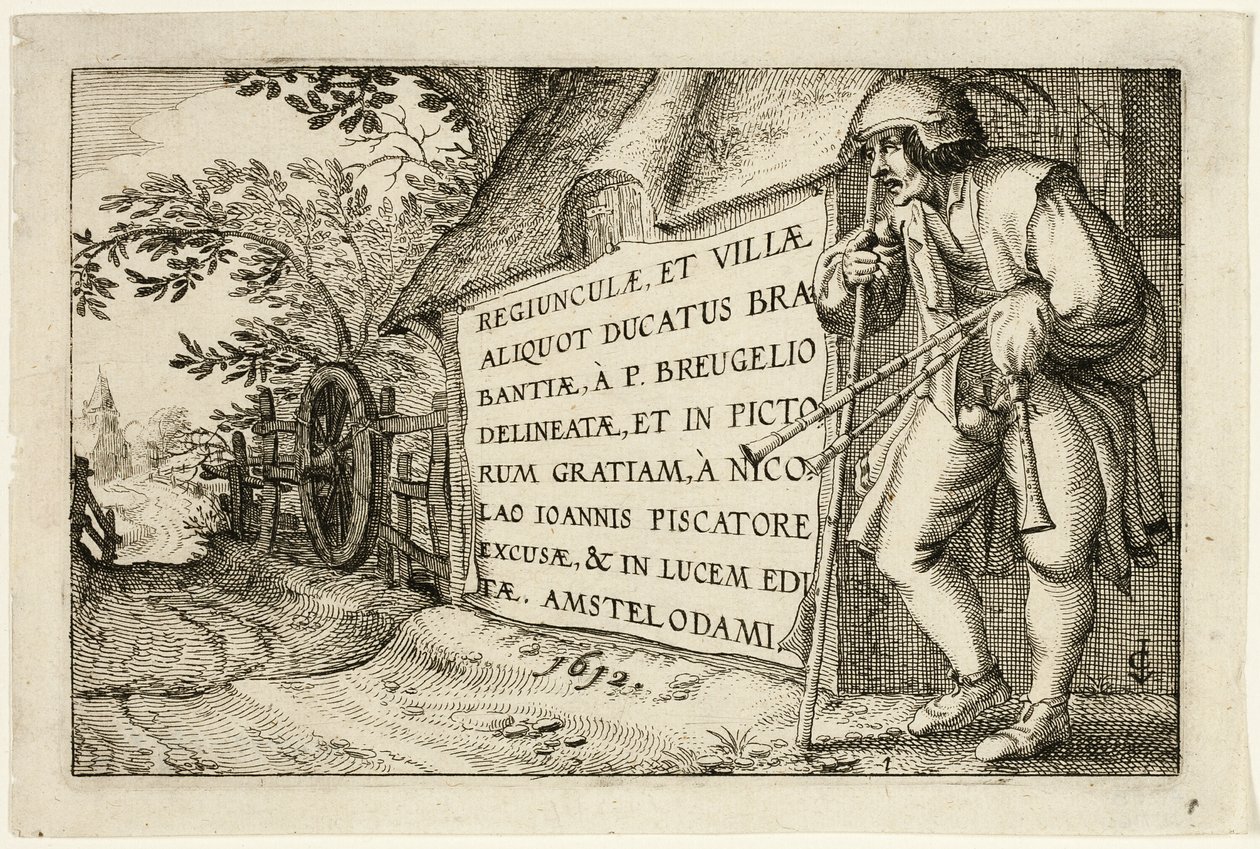 Titelpagina, naar Afbeeldingen van boerderijen, landhuizen en rustieke dorpen (Praediorum villarum et rusticarum casularum icones) door Claes Jansz. Visscher II