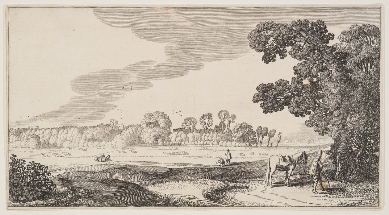 Gezicht op weilanden, uit Landschappen (Playsante Lantschappen) door Claes Jansz. Visscher II