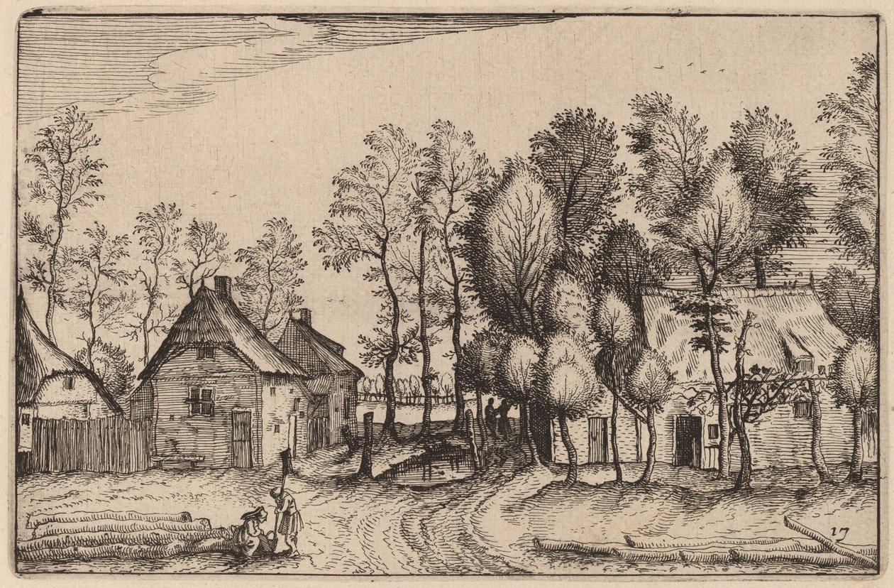 Landschap met Gehakte Bomen door Claes Jansz Visscher after Johannes van Doetechum, the Elder after Lucas