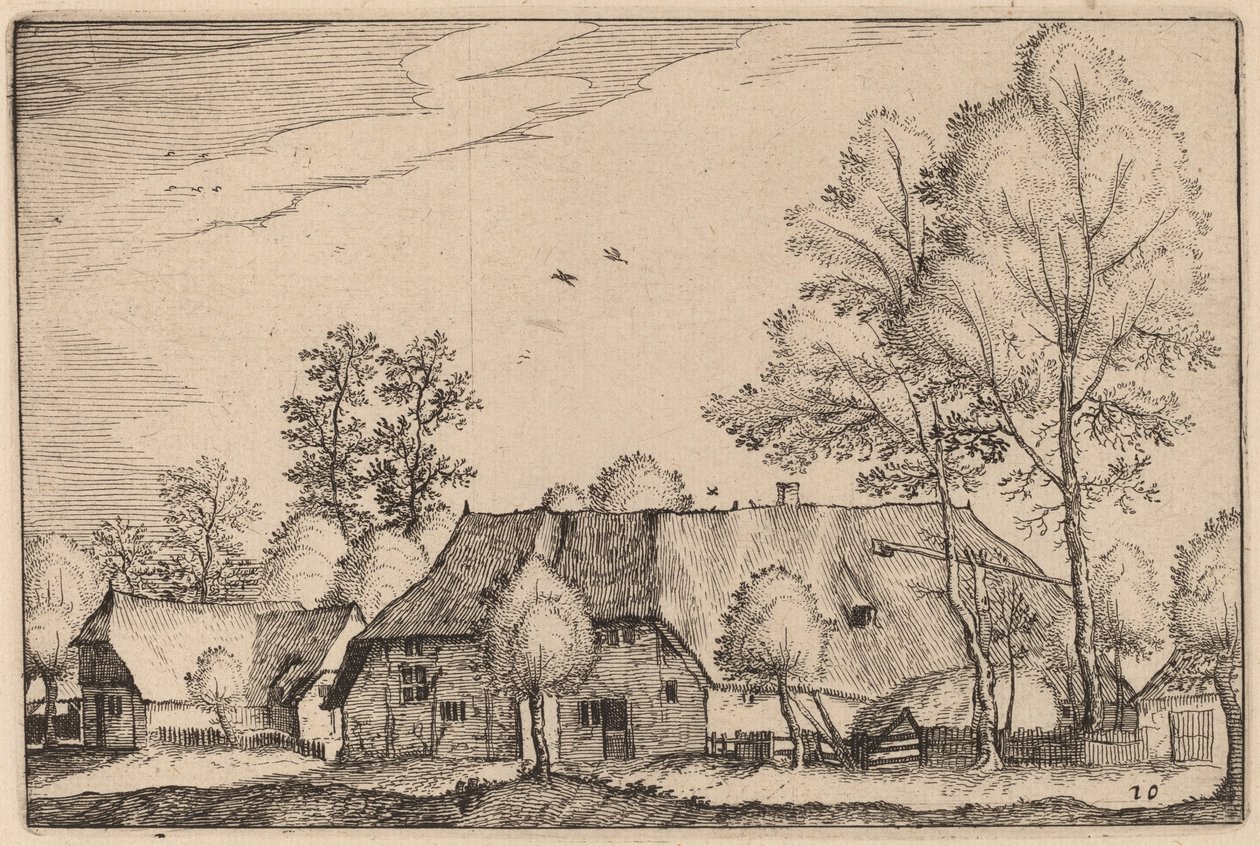 Grote Boerderij door Claes Jansz Visscher after Johannes van Doetechum, the Elder after Lucas