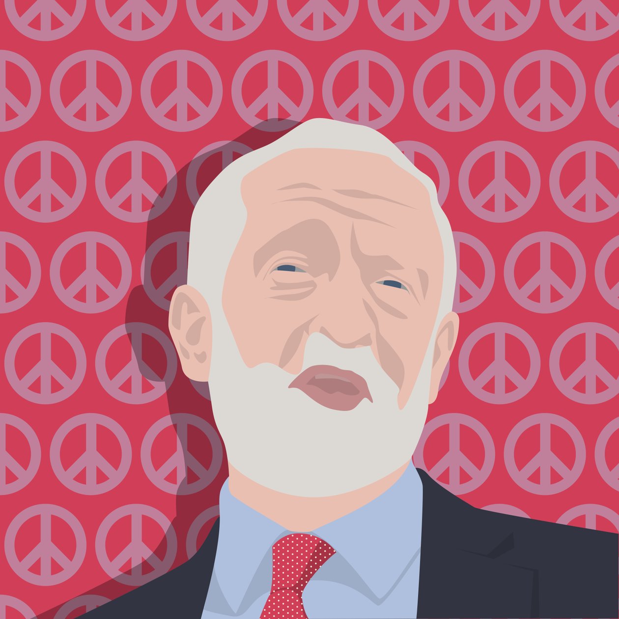 Portret van Jeremy Corbyn door Claire Huntley