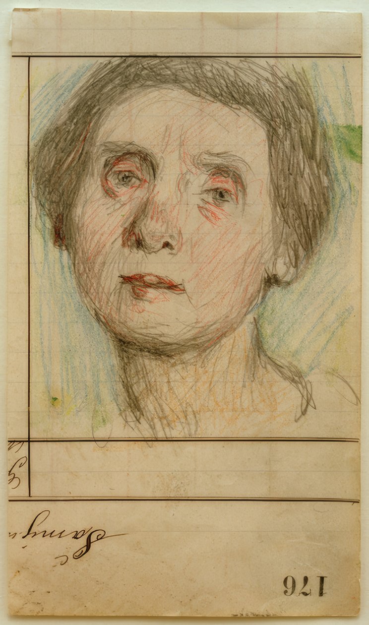 Zelfportret en face door Clara Siewert