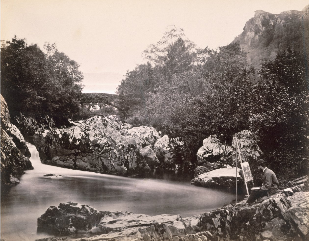 De Lledr Brug, nabij Bettws-y-coed door Clarence Henry White