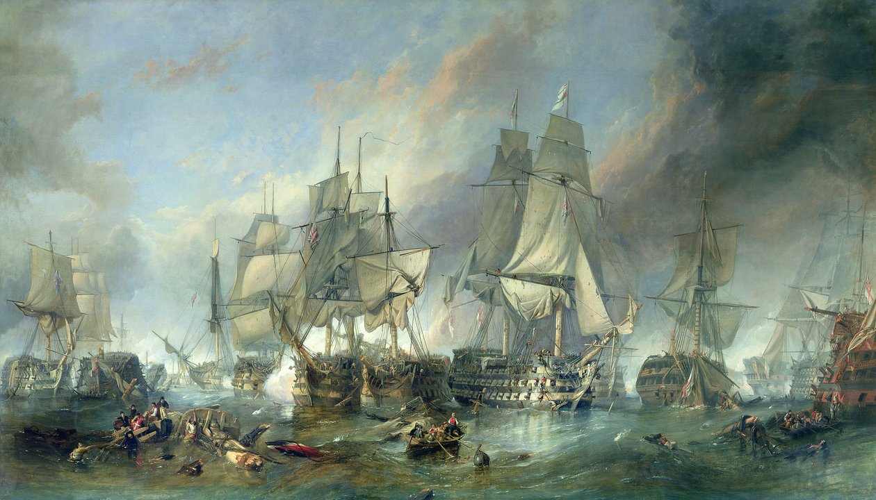 De Slag bij Trafalgar, 1805 door Clarkson Frederick Stanfield