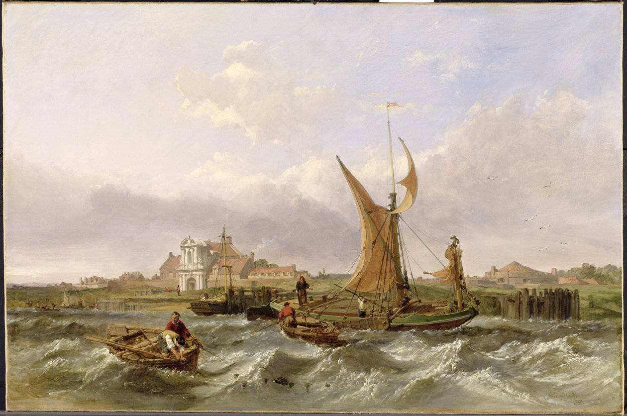 Tilbury Fort - Wind tegen de stroom, 1853 door Clarkson Frederick Stanfield