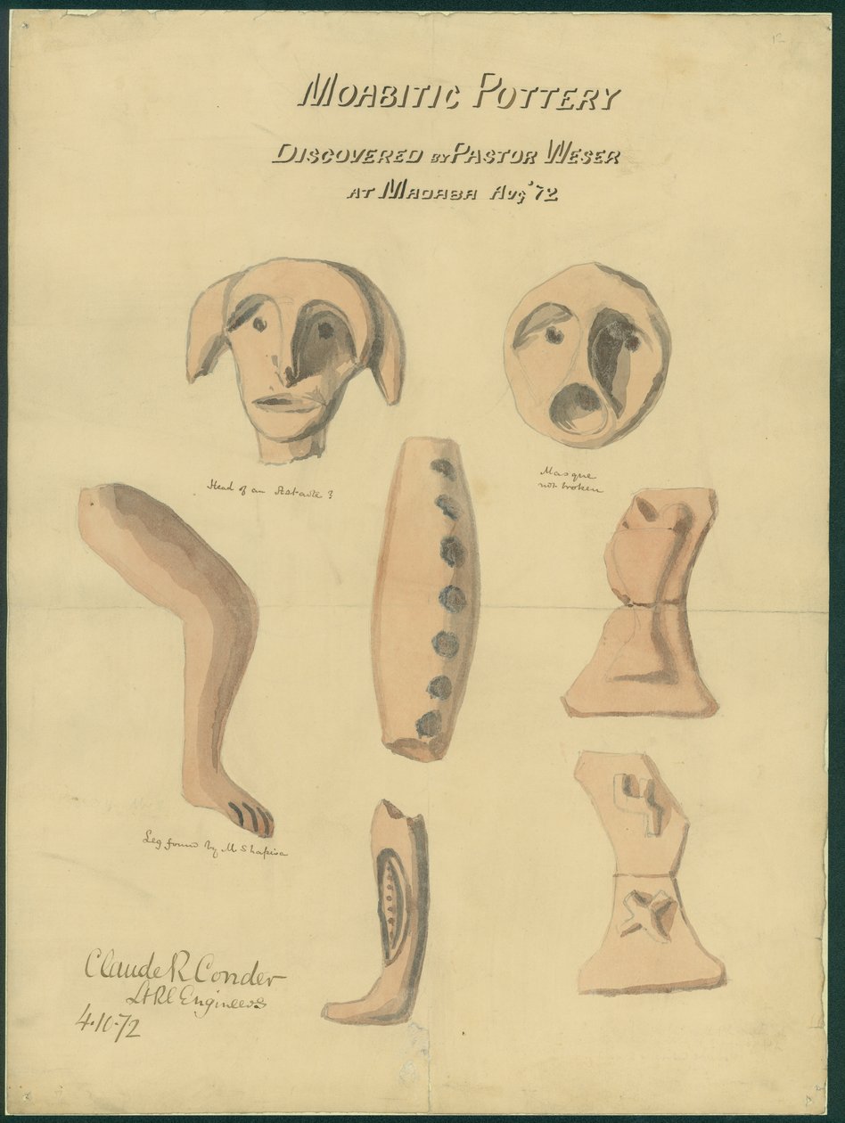 Moabitisch aardewerk uit de 2e Collectie van de heer Shapira, 1872 door Claude Conder
