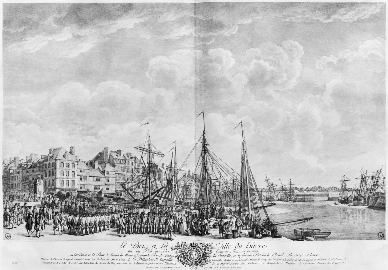 Haven en stad Le Havre, gezien vanaf de toren van Francois I, serie 