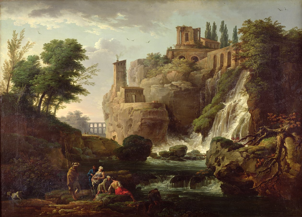 De watervallen van Tivoli door Claude Joseph Vernet