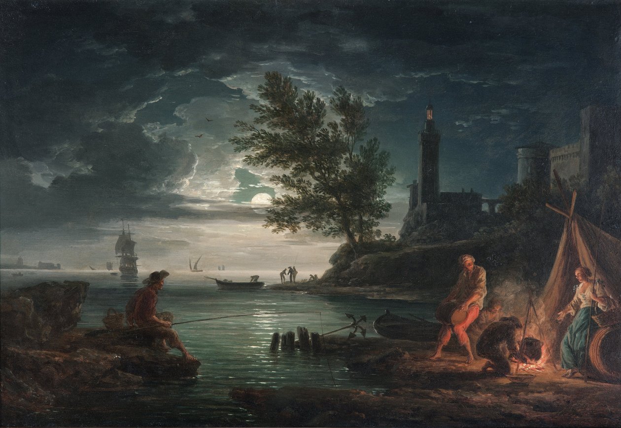 De vier tijden van de dag- Nacht door Claude Joseph Vernet