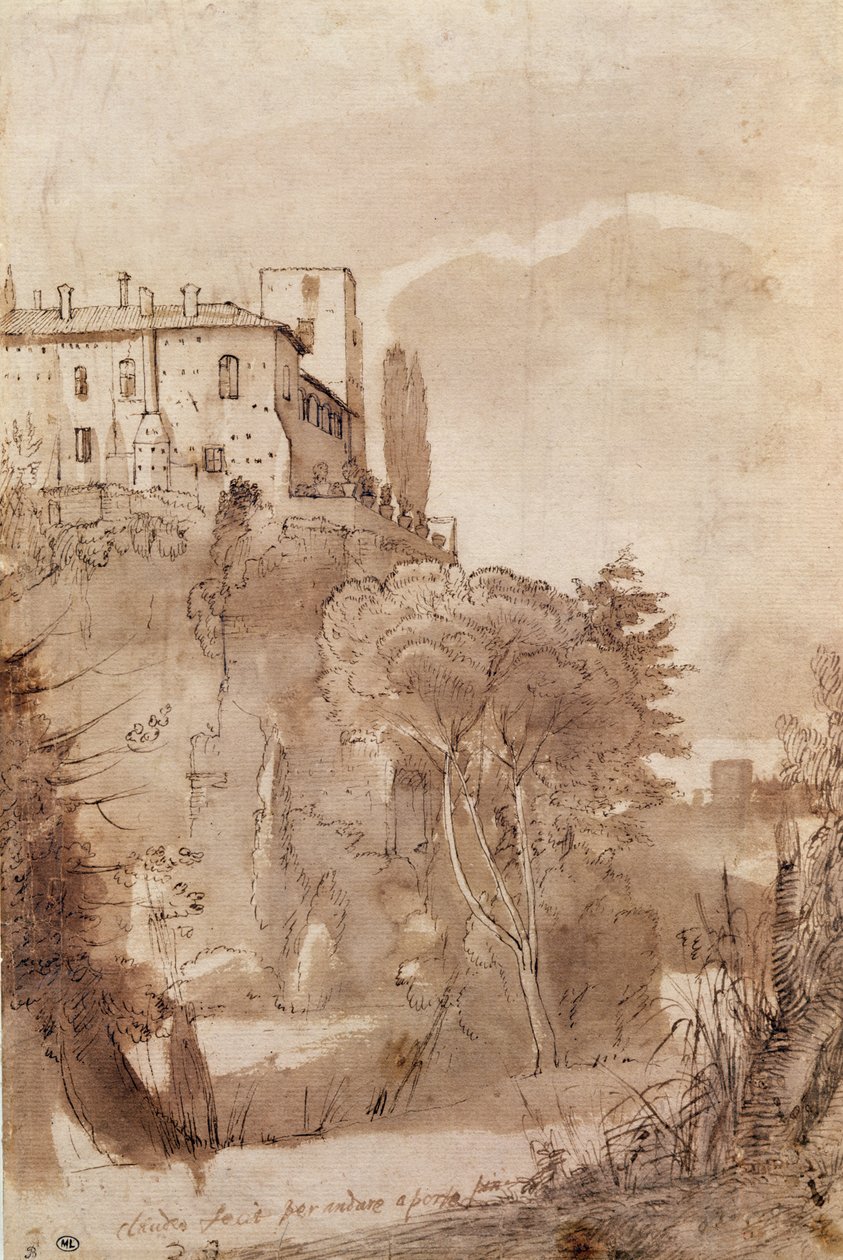 Een weg buiten de muren van Rome, c.1627-30 door Claude Lorrain