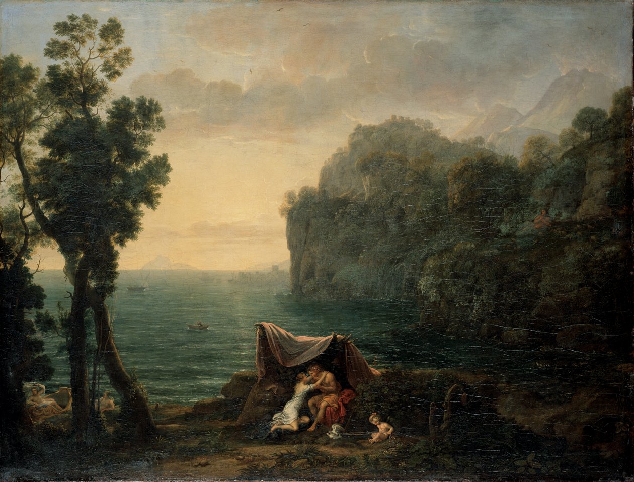 Landschap met Acis en Galatea door Claude Lorrain