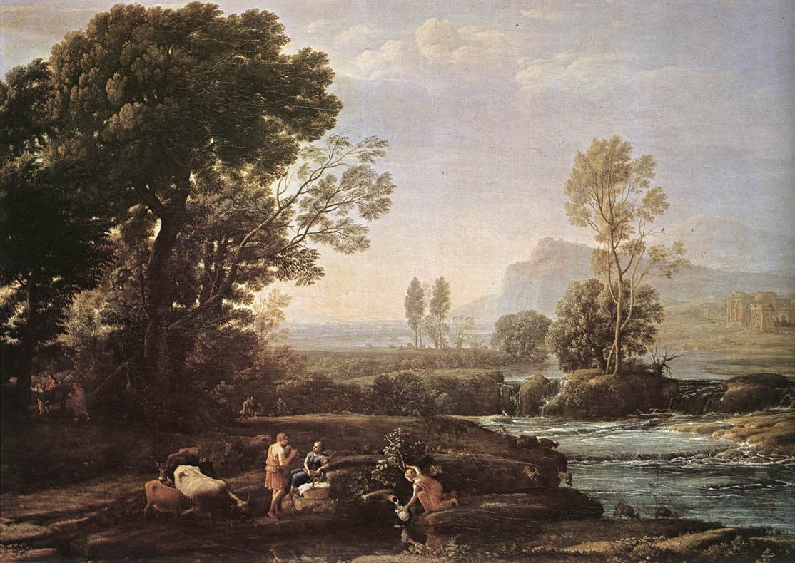 Landschap met rust tijdens de vlucht naar Egypte door Claude Lorrain