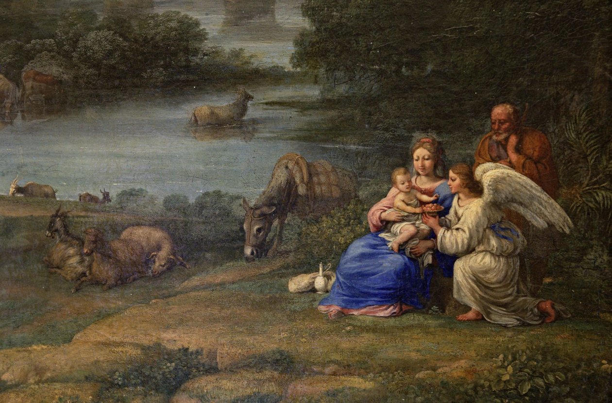 Landschap met rust tijdens de vlucht naar Egypte door Claude Lorrain
