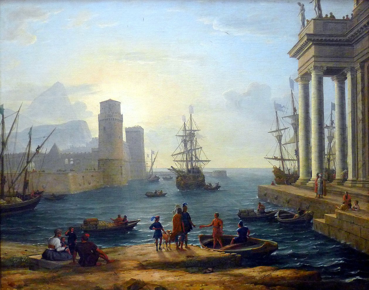 De inscheping van Odysseus door Claude Lorrain