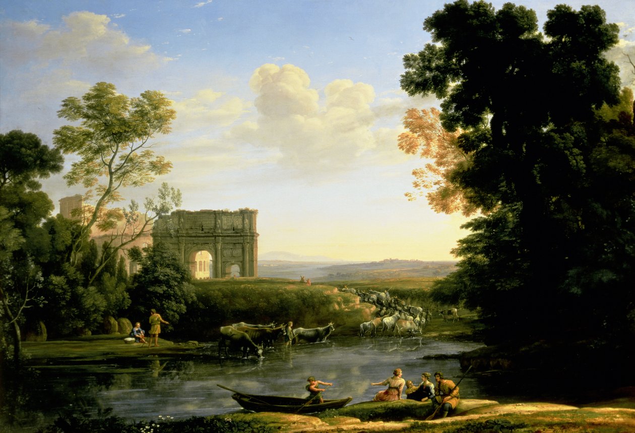 Pastorale Capriccio met de Boog van Constantinopel door Claude Lorrain