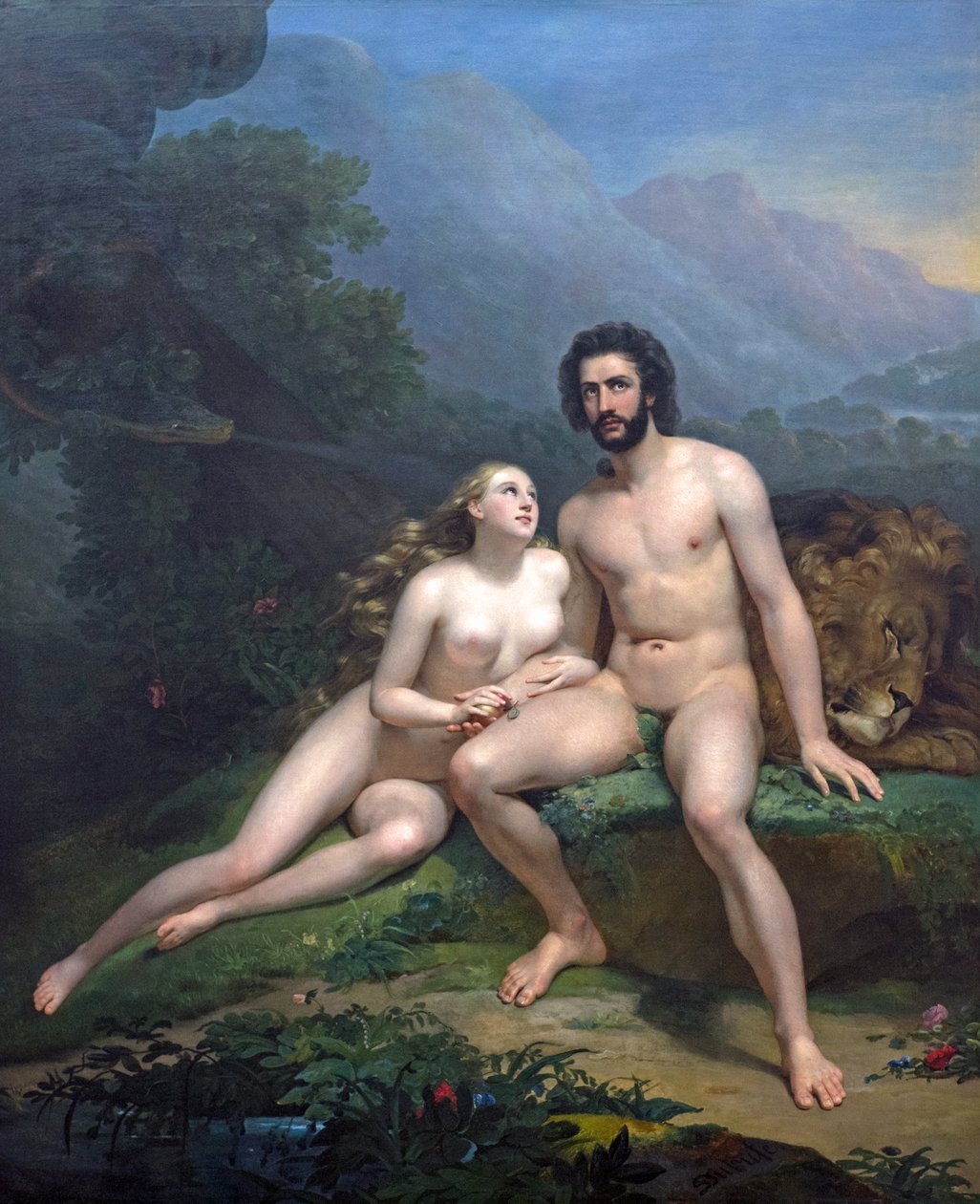 Adam en Eva door Claude Marie Dubufe