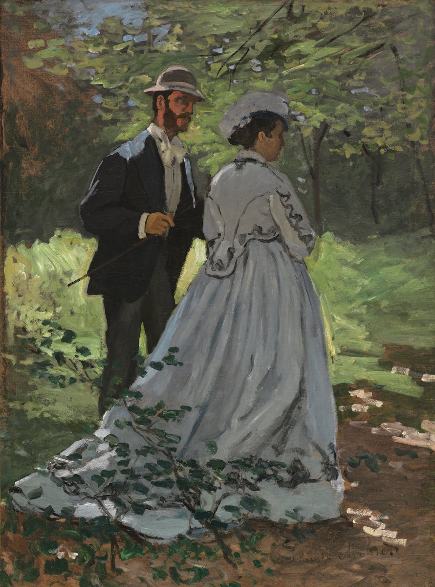 Bazille en Camille door Claude Monet